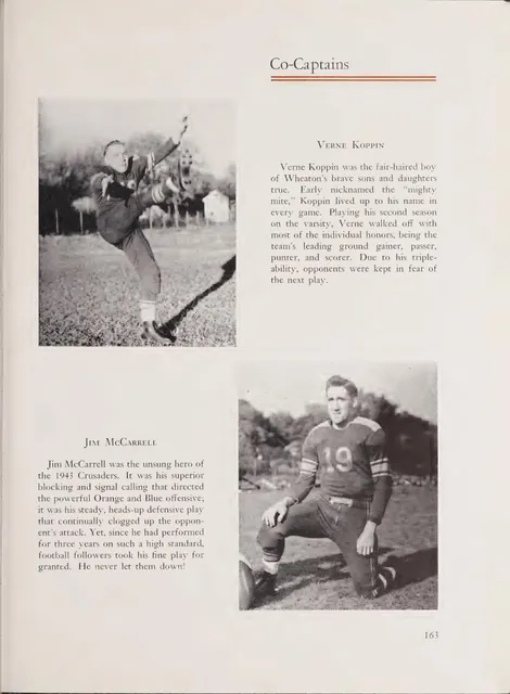 Co-captains of the 1943 squad, 1944 Tower