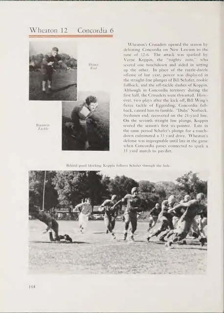 Football section, p. 168, 1944 Tower yearbook