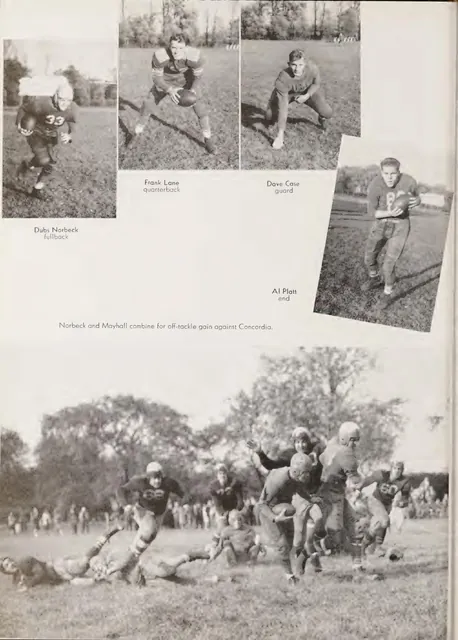 Football section, p. 262, 1946 Tower yearbook