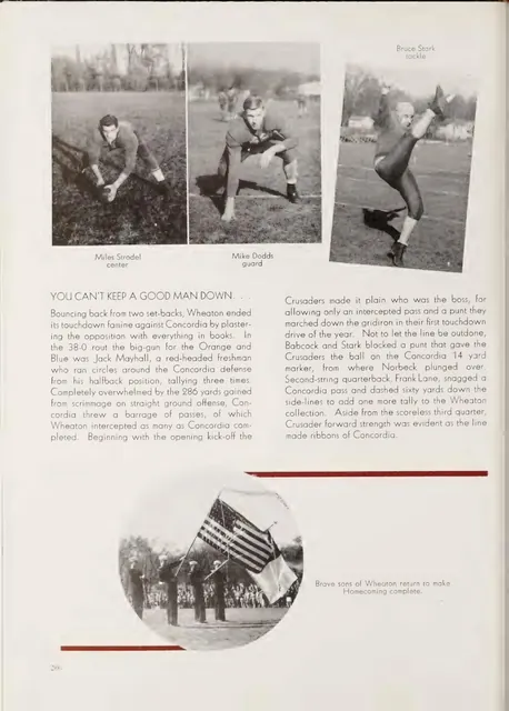Football section, p. 264, 1946 Tower yearbook