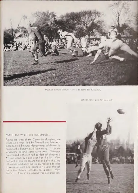 Mayhall against Elmhurst, 1946 Tower