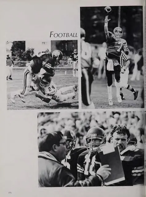 Game action, 1986 Tower yearbook, p. 178 (full scan)